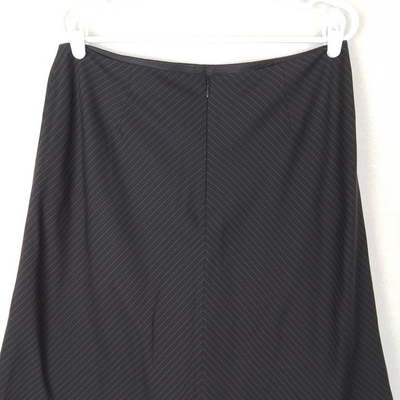 Ann Taylor Virgin Wool Lined Career Skirt Size 12 in Brown w/ Pinstripes - Picture 6 of 12